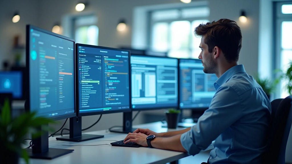 Environnement de travail technologique avec dashboards d'automatisation